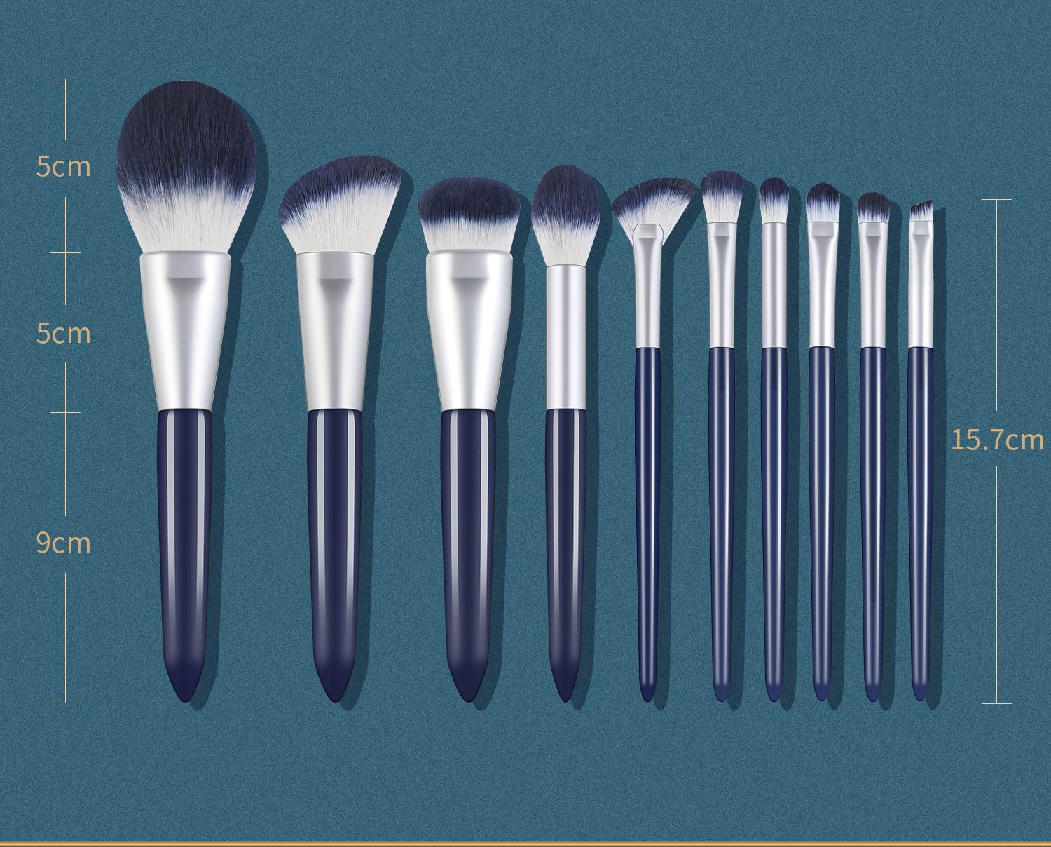 10 PCs Makeup Brush Set Full Set of Beauty Tools Powder Foundation Brush Eye Shadow Brush Wooden Handle Makeup