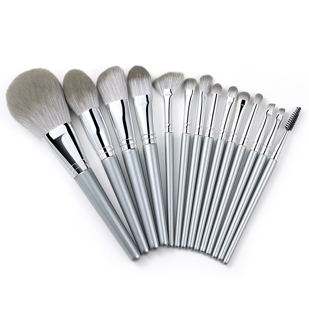 12 PCs Makeup Brush Set Full Set of Beauty Tools Powder Foundation Brush Eye Shadow Brush Wooden Handle Makeup Tools