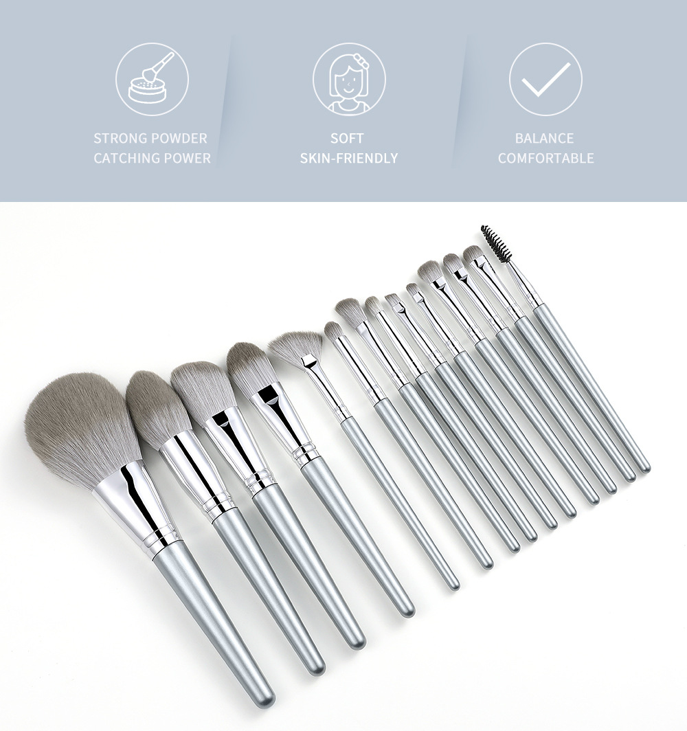 12 PCs Makeup Brush Set Full Set of Beauty Tools Powder Foundation Brush Eye Shadow Brush Wooden Handle Makeup Tools 12 PCs Makeup Brush Set Full Set of Beauty Tools Powder Foundation Brush Eye Shadow Brush Wooden Handle Makeup Tools