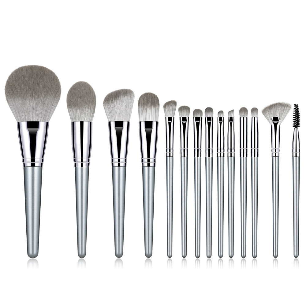 12 PCs Makeup Brush Set Full Set of Beauty Tools Powder Foundation Brush Eye Shadow Brush Wooden Handle Makeup Tools