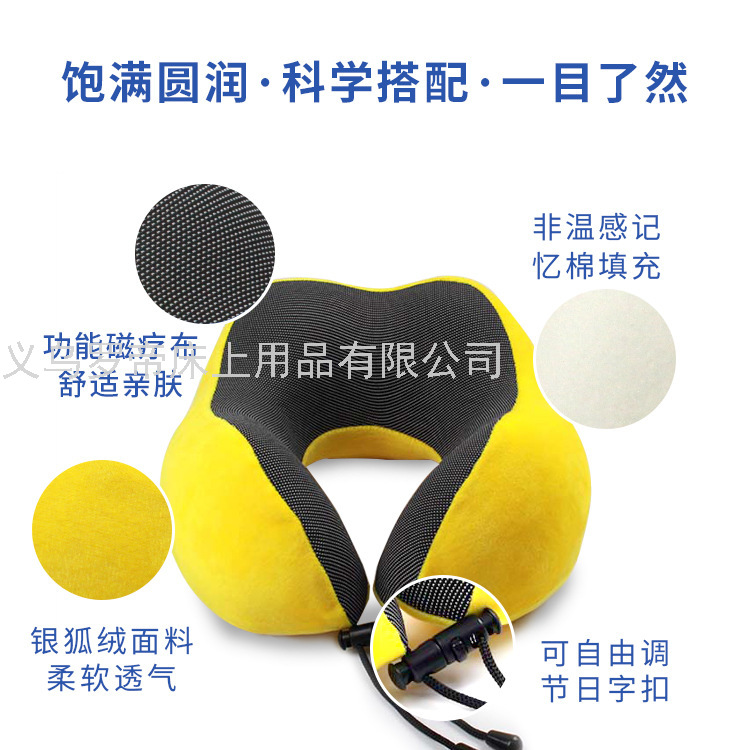 Slow Resilience U-Pillow Memory Foam Pillow Can Store Travel Multifunctional Neck Pillow Logo Customized Factory Supply