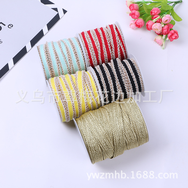 Chain lace ribbon and hat decoration with 1.6cm printed ribbon garment accessories wholesale