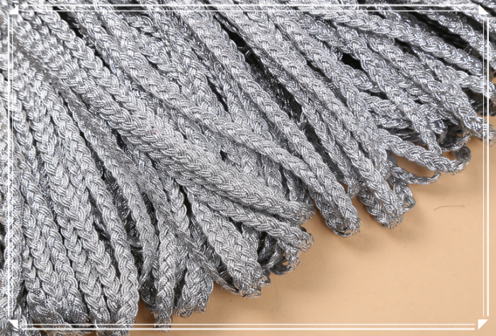 Silver three - ply braid woven rope lace ribbon garment decoration 鉓 accessories