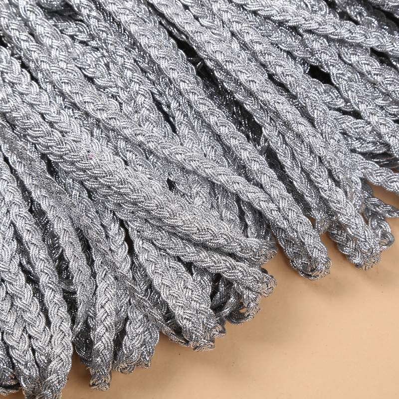 Silver three - ply braid woven rope lace ribbon garment decoration 鉓 accessories