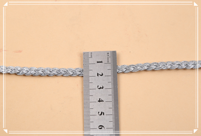 Silver three - ply braid woven rope lace ribbon garment decoration 鉓 accessories
