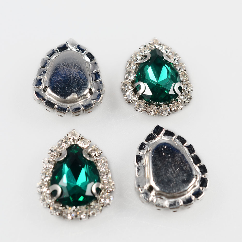 Copper material welding water drill glass button colorful flash drill garment accessories