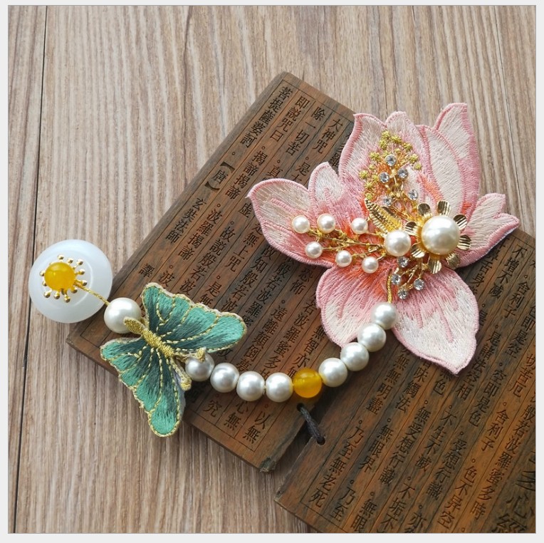 Brooch Embroidery Garment Front Decorative Button Cotton and Linen Robe Accessories Hanfu Accessories Pendant Brooch Embroidery Garment Front Decorative Button Cotton and Linen Robe Accessories Hanfu Accessories Pendant