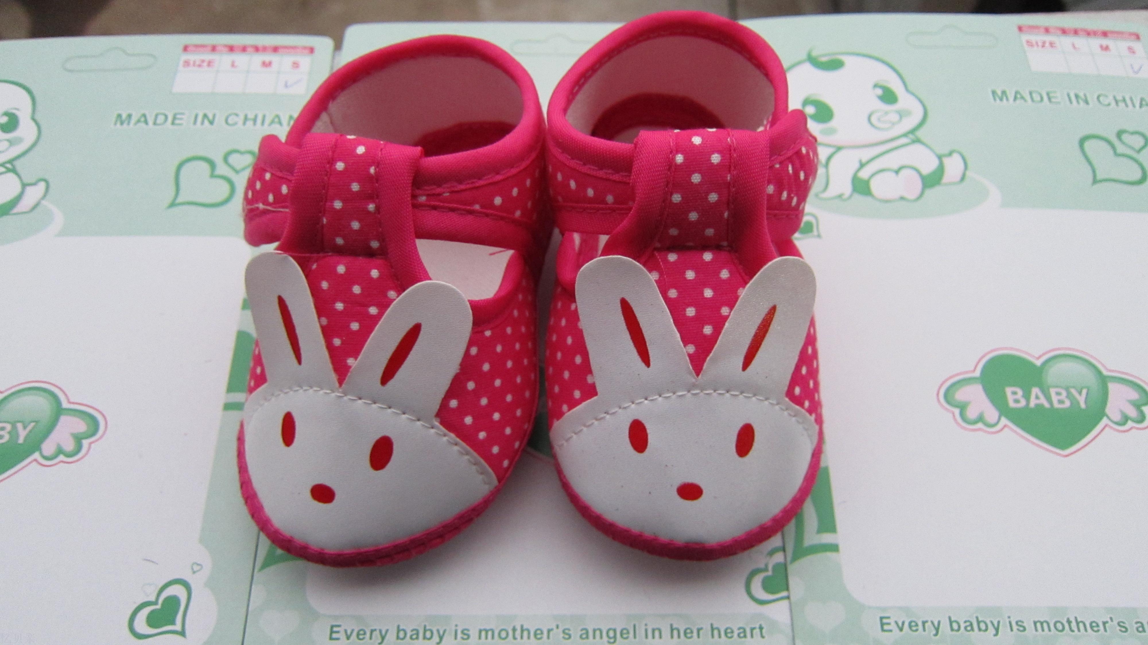 Foreign trade cloth bottom fashion rabbit head single shoe baby shoes baby shoes baby shoes.