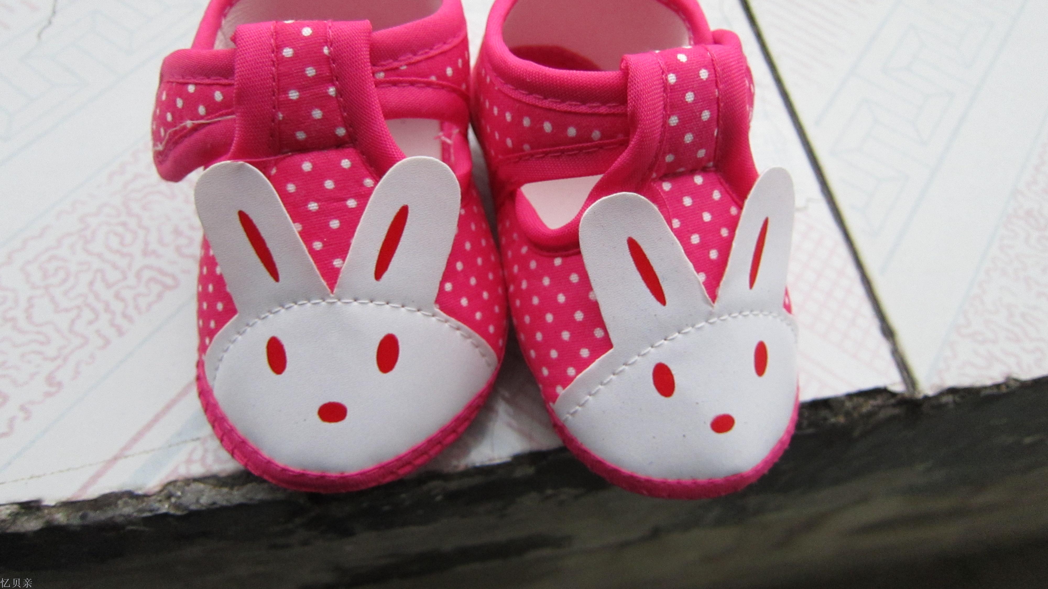Foreign trade cloth bottom fashion rabbit head single shoe baby shoes baby shoes baby shoes.