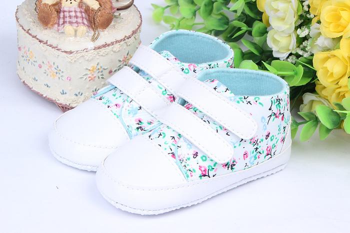 Small fresh flowery double gluing female baby shoes baby shoes toddler shoes