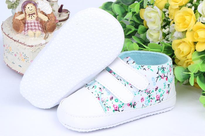 Small fresh flowery double gluing female baby shoes baby shoes toddler shoes