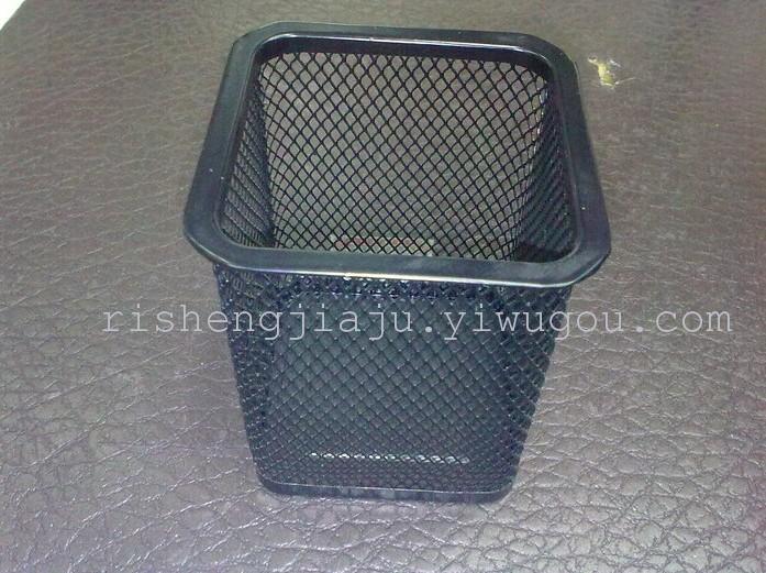 Mesh black high-grade metal mesh square wire pen pencil vase multi-function Office pen two Mesh black high-grade metal mesh square wire pen pencil vase multi-function Office pen two