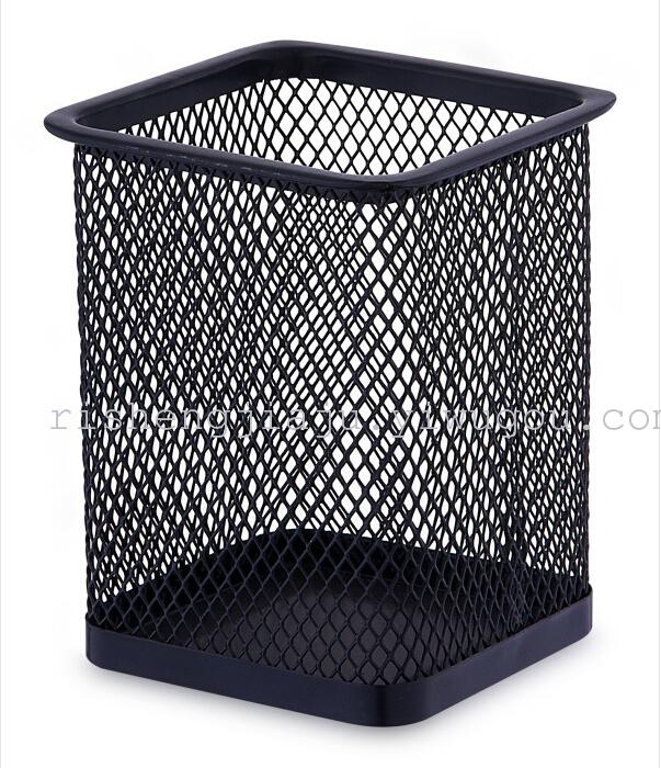 Mesh black high-grade metal mesh square wire pen pencil vase multi-function Office pen two Mesh black high-grade metal mesh square wire pen pencil vase multi-function Office pen two