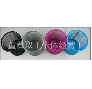 High quality round iron mesh spray rust-proof metal Pencil Cup round pen pencil vase stationery storage boxes