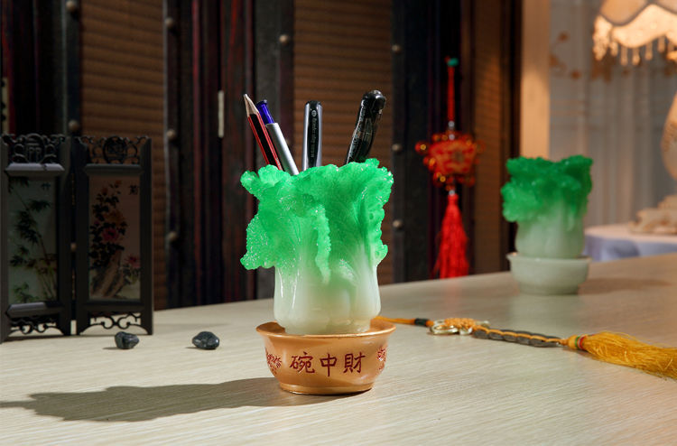 Lucky Cabbage Desk Pencil Vase Decoration Chinese Style Home Creative Retro Ornament Gift Teacher's Day Gift Lucky Cabbage Desk Pencil Vase Decoration Chinese Style Home Creative Retro Ornament Gift Teacher's Day Gift