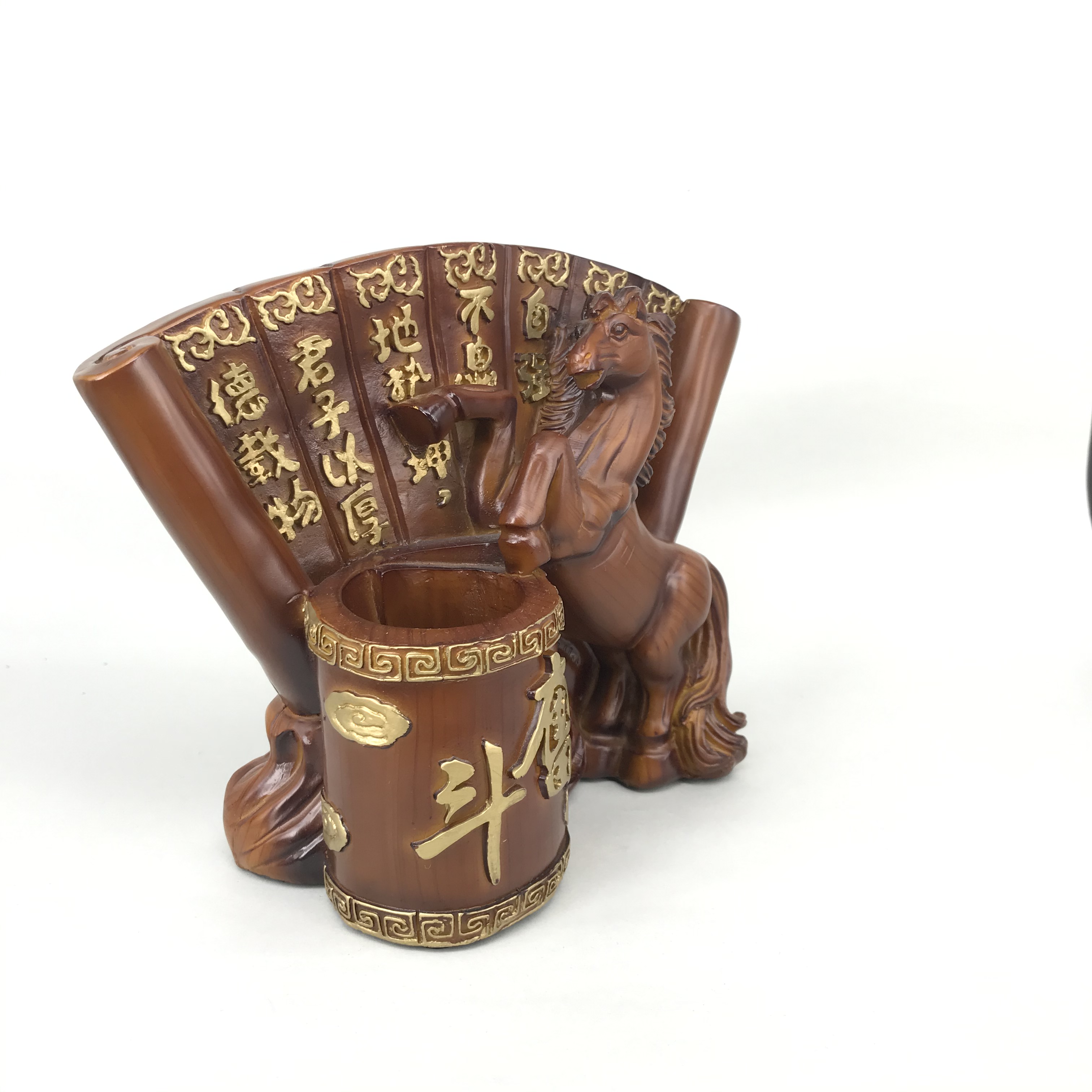 Resin Horse Pencil Vase Decoration Office Study Home Decoration Technology Gift Decoration High-End Business Gifts