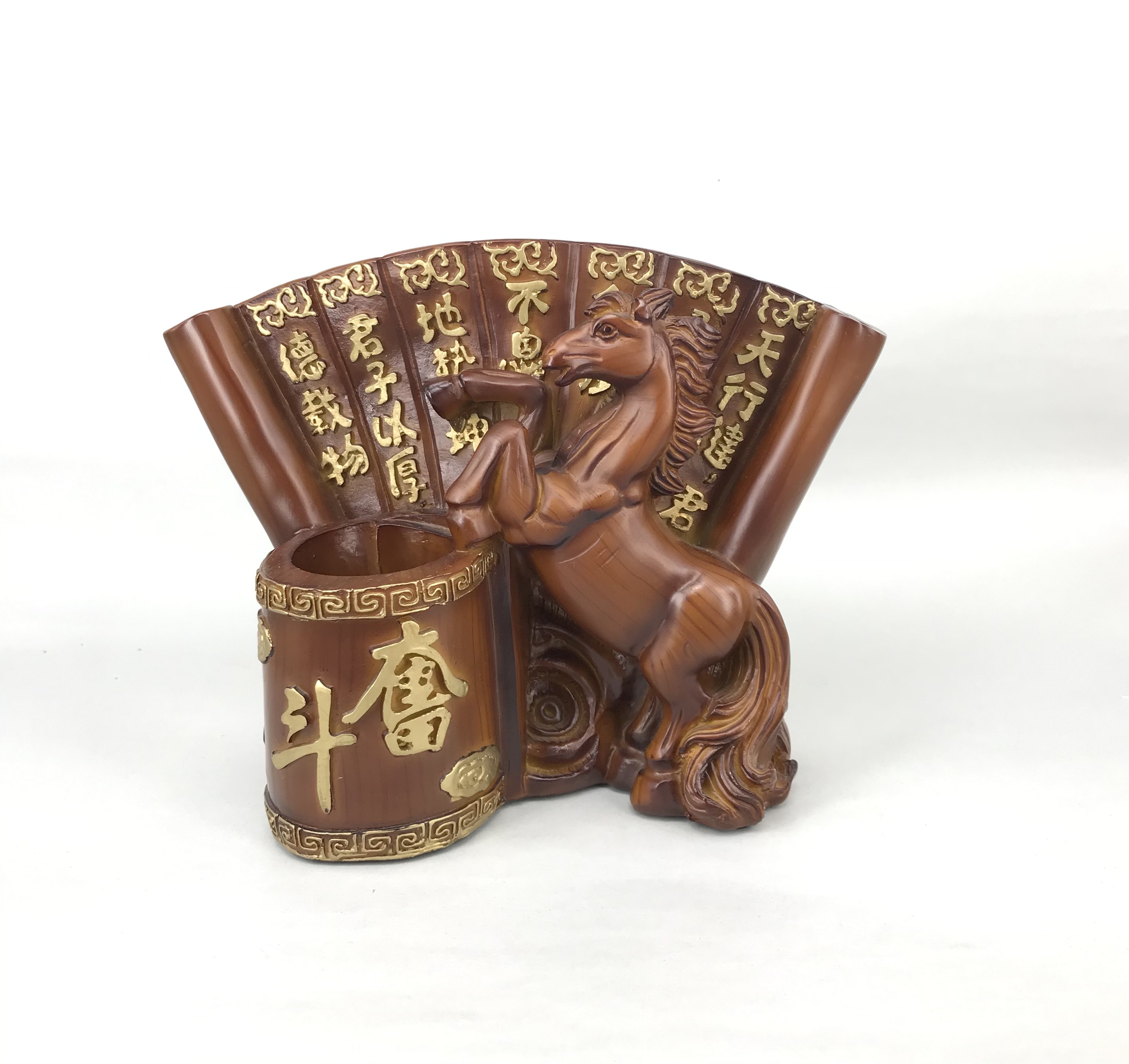 Resin Horse Pencil Vase Decoration Office Study Home Decoration Technology Gift Decoration High-End Business Gifts