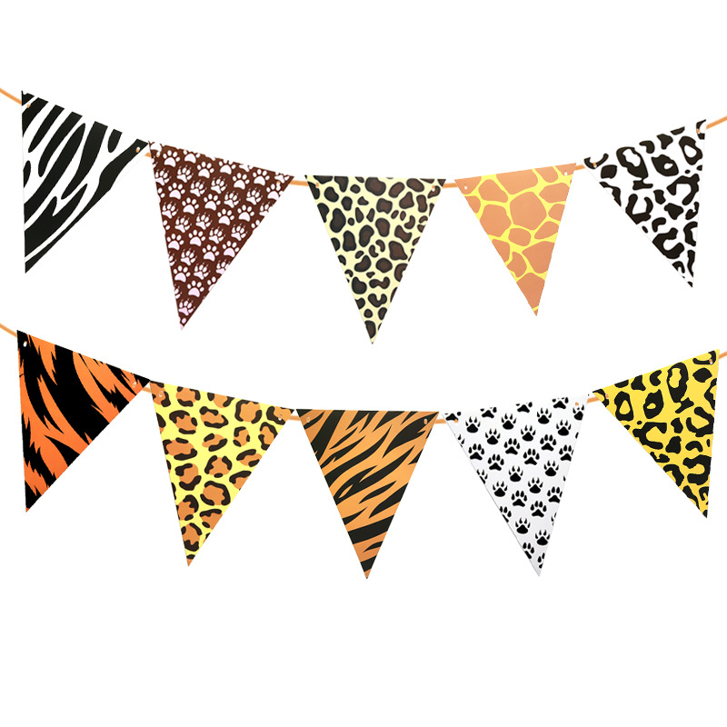 Zoo Theme Party Decoration Leopard Print Wild Party Paper Tray Paper Cup Paper Towel Tiger Print Animal Skin Print
