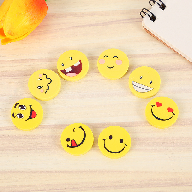 Korean cartoon smiling face eraser primary school student supplies lovely expression eraser birthday prize Korean cartoon smiling face eraser primary school student supplies lovely expression eraser birthday prize