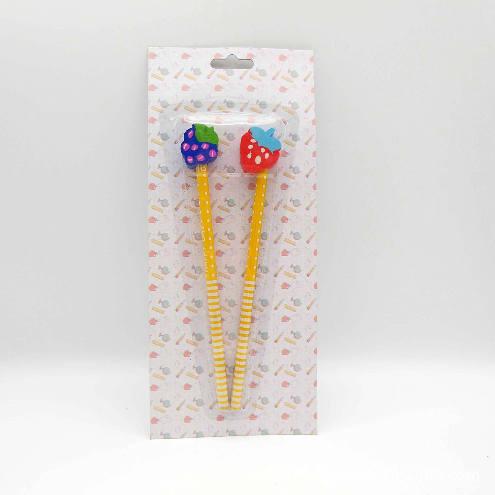Two fruit pencil eraser Stationery Set School Supplies Children's stationery Two fruit pencil eraser Stationery Set School Supplies Children's stationery