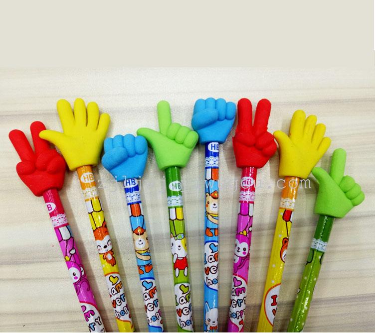 Creative stationery eraser with pencil sharpener finger prize for students learning activities
