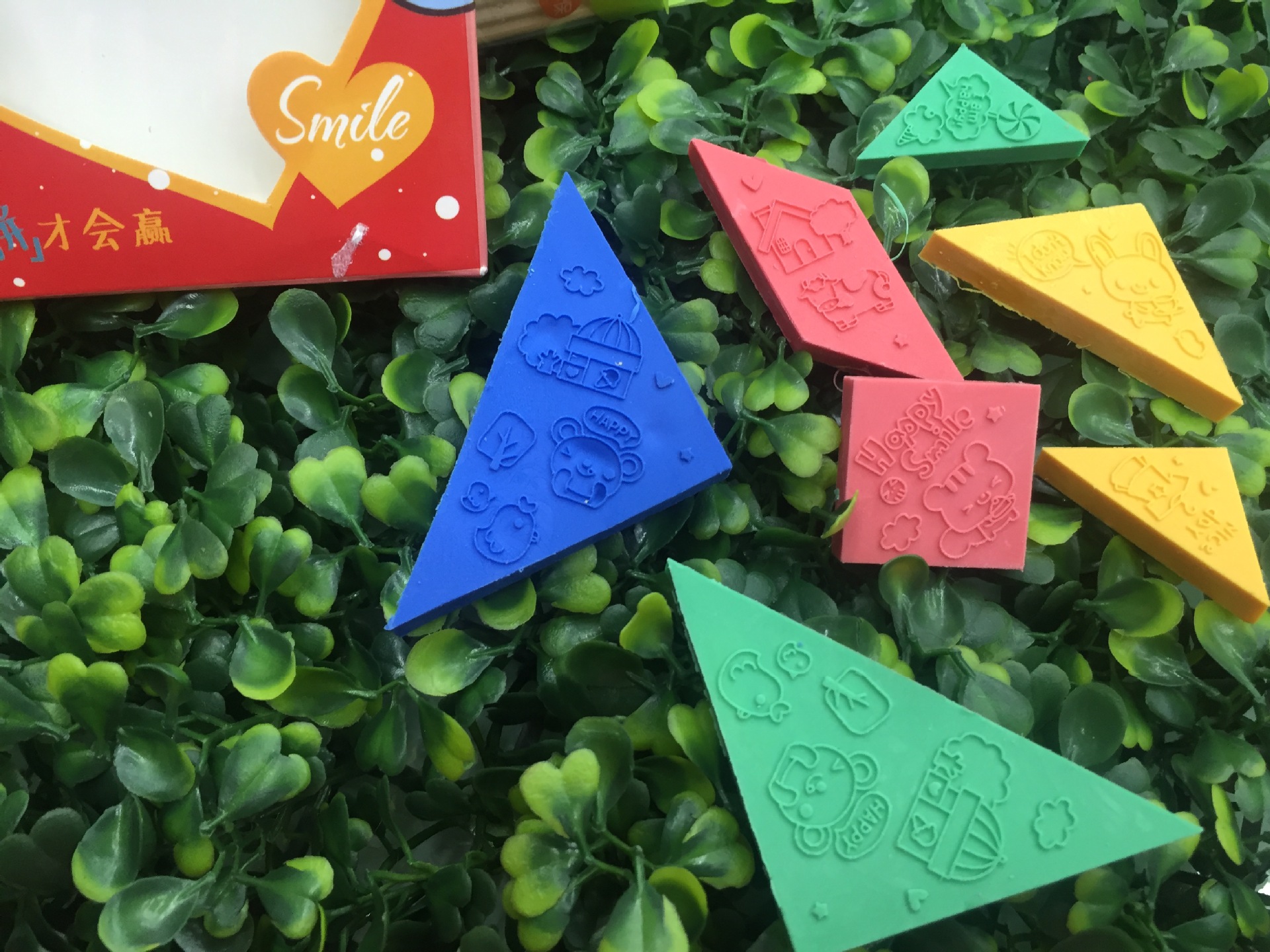 Tangram shape eraser stamp student supplies gift cartoon eraser Tangram shape eraser stamp student supplies gift cartoon eraser