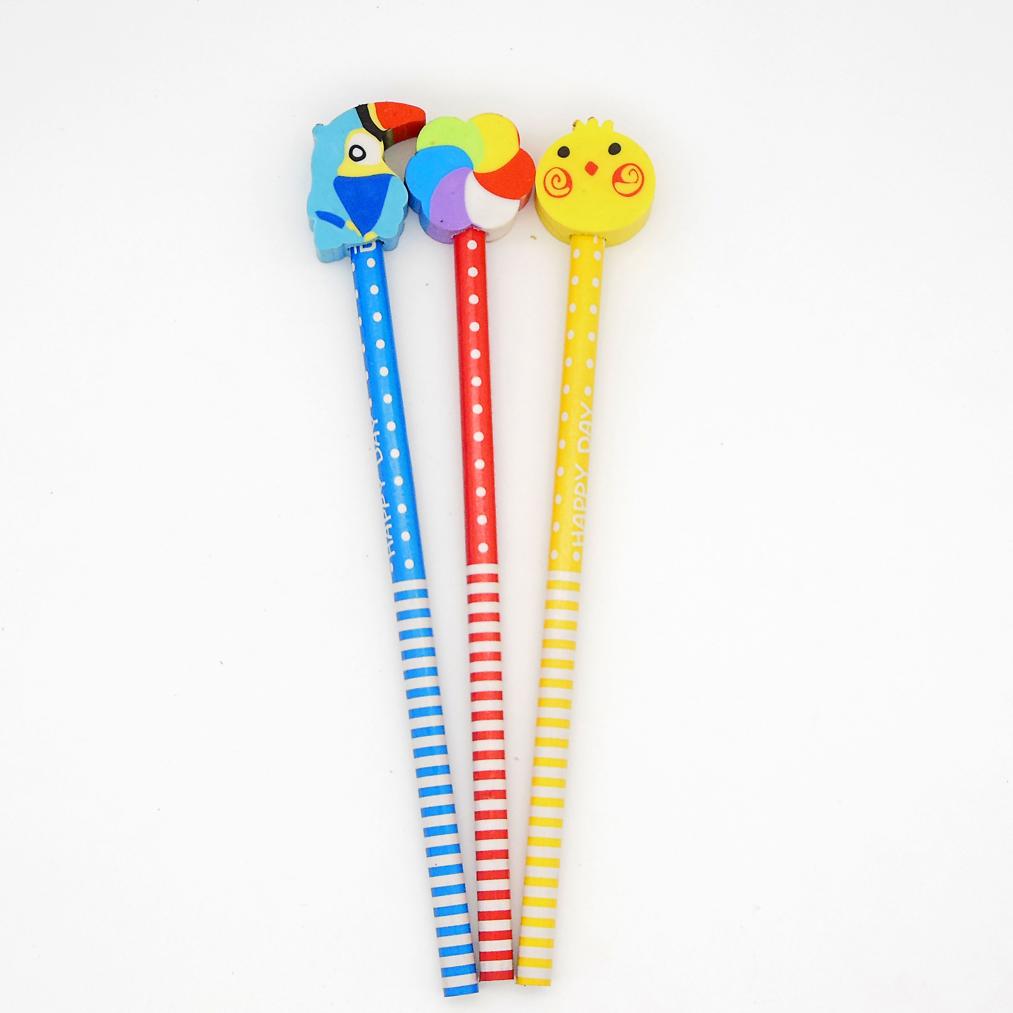 twelve pencils with cartoon animal eraser set for kids twelve pencils with cartoon animal eraser set for kids