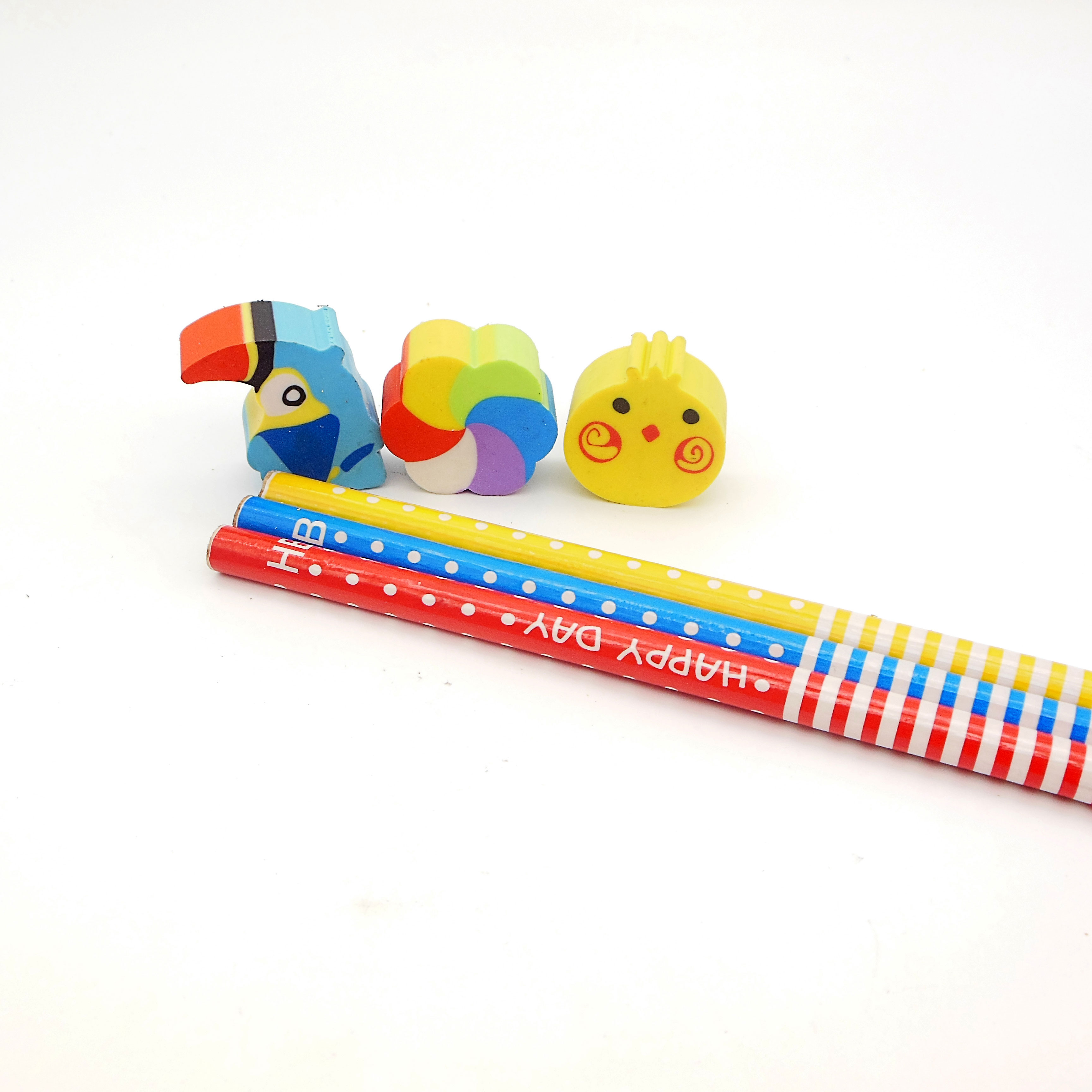 twelve pencils with cartoon animal eraser set for kids twelve pencils with cartoon animal eraser set for kids