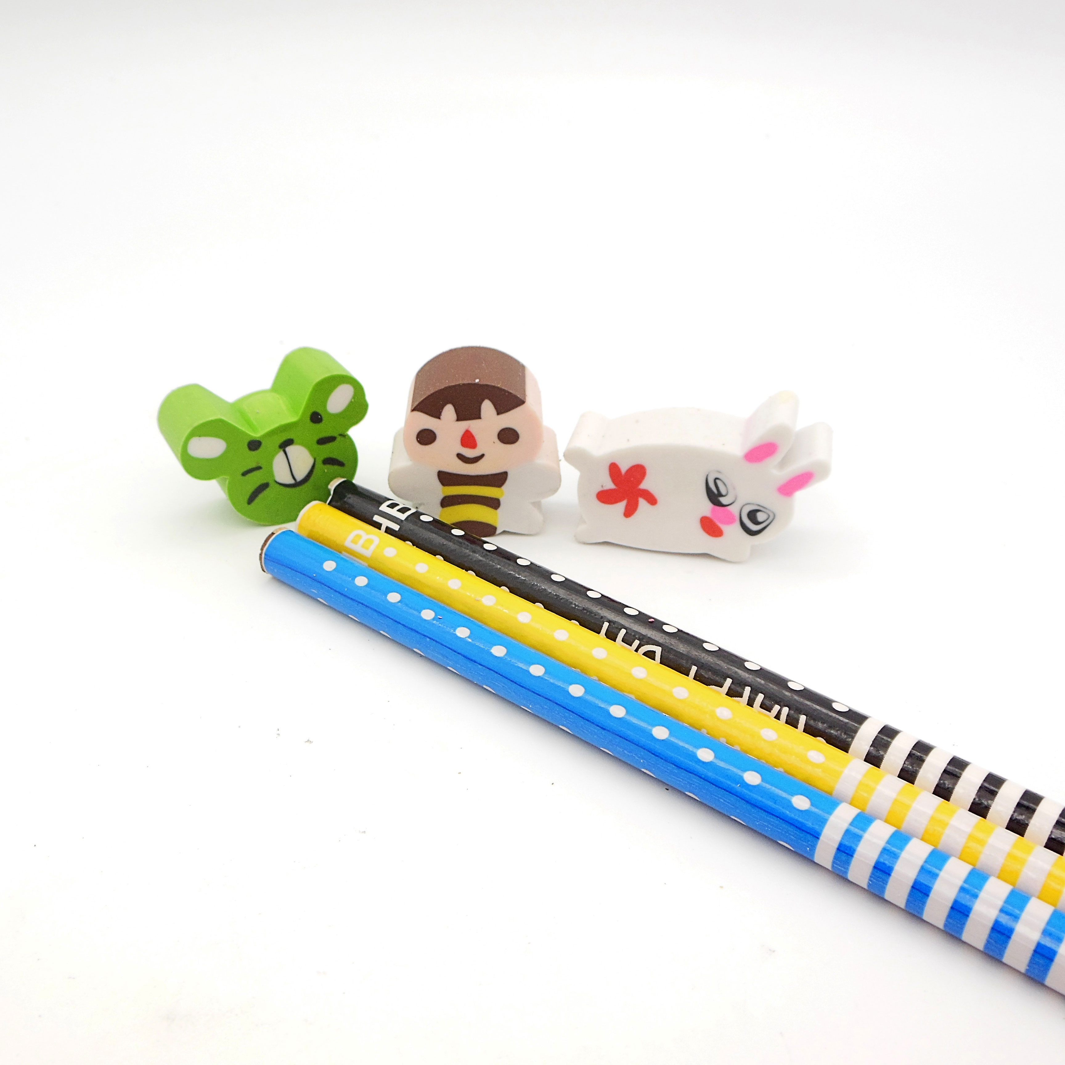 twelve pencils with cartoon animal eraser set for kids twelve pencils with cartoon animal eraser set for kids