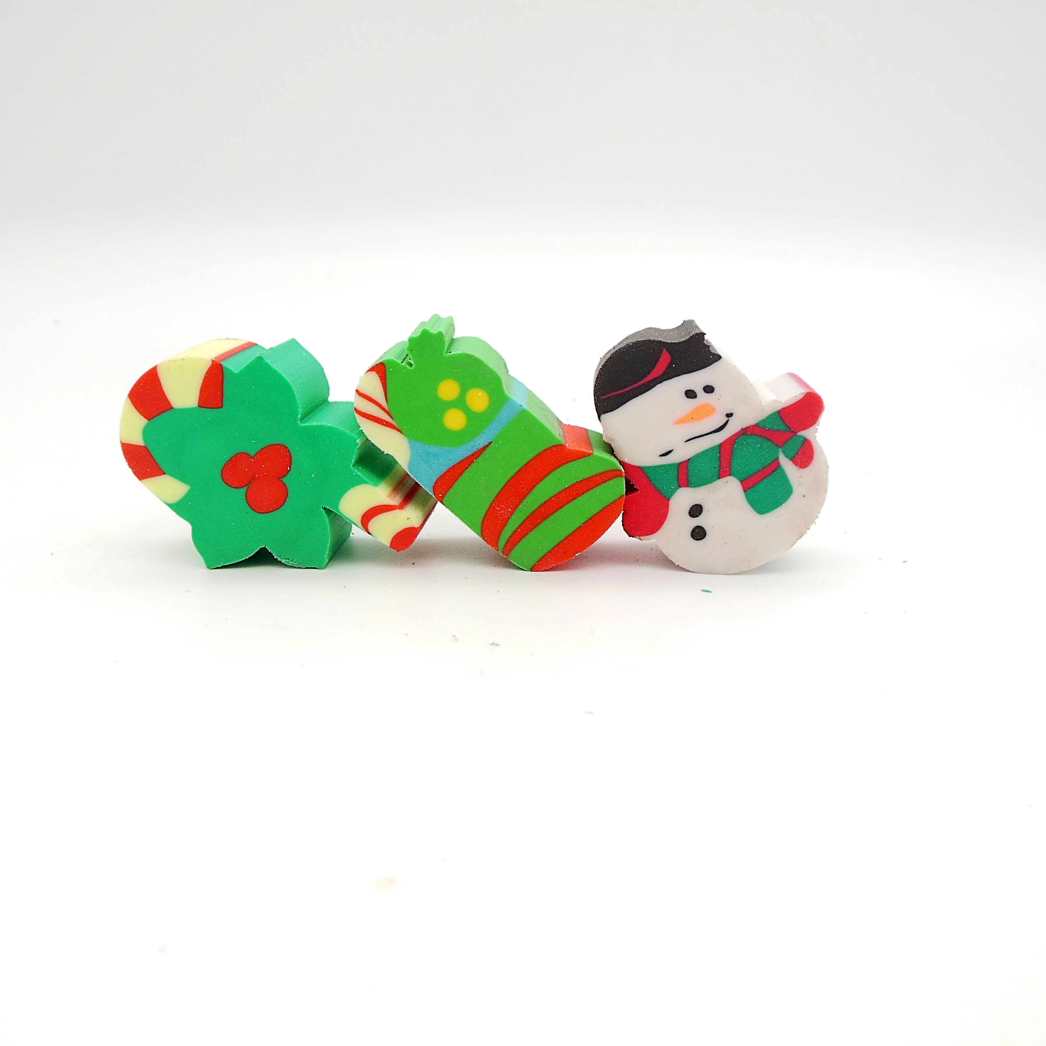 twelve pencil with cartoon christmas eraser set for kids twelve pencil with cartoon christmas eraser set for kids
