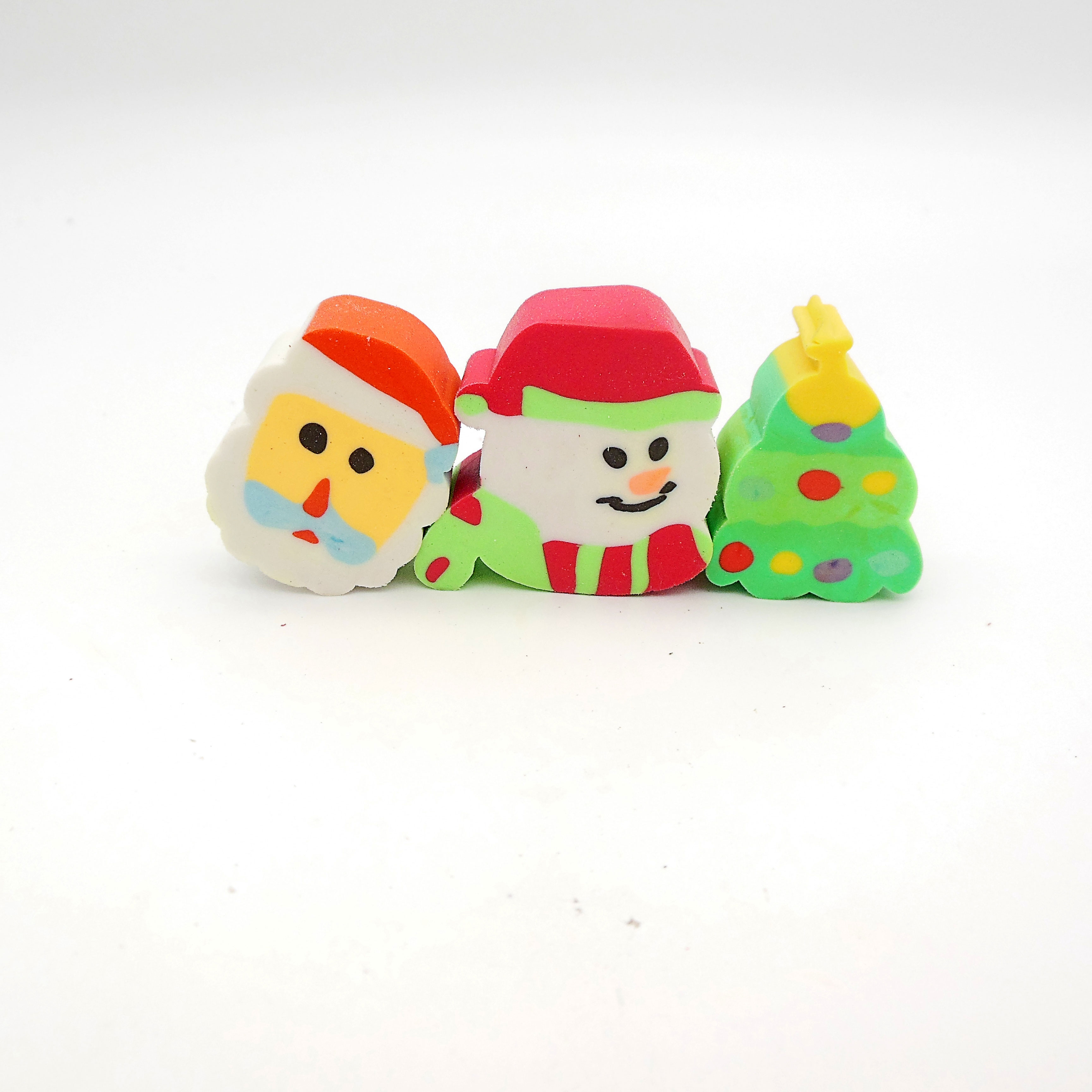 twelve pencil with cartoon christmas eraser set for kids twelve pencil with cartoon christmas eraser set for kids