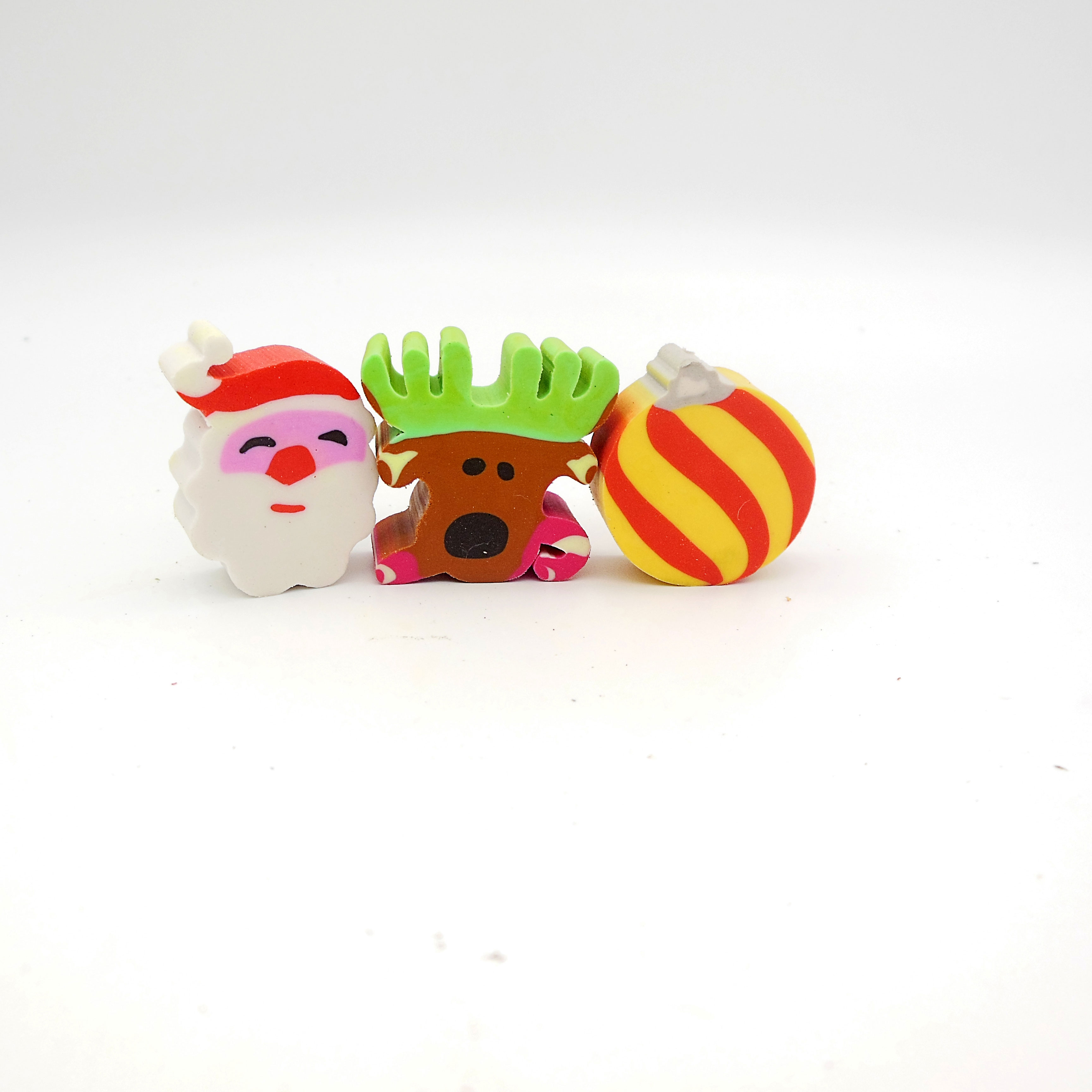 twelve pencil with cartoon christmas eraser set for kids twelve pencil with cartoon christmas eraser set for kids