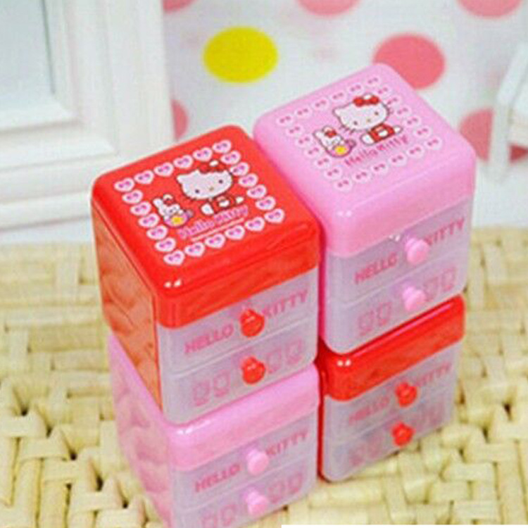 Creative Drawer Box Eraser Double-Layer Storage Box Korean Cartoon Beaded Storage Jar Student 61 Prize Gift