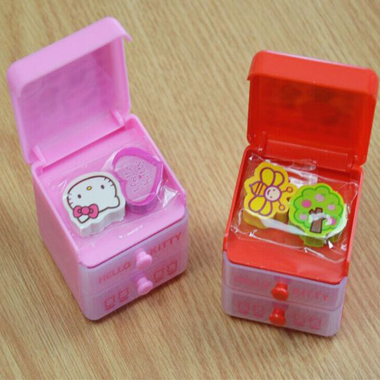 Creative Drawer Box Eraser Double-Layer Storage Box Korean Cartoon Beaded Storage Jar Student 61 Prize Gift Creative Drawer Box Eraser Double-Layer Storage Box Korean Cartoon Beaded Storage Jar Student 61 Prize Gift