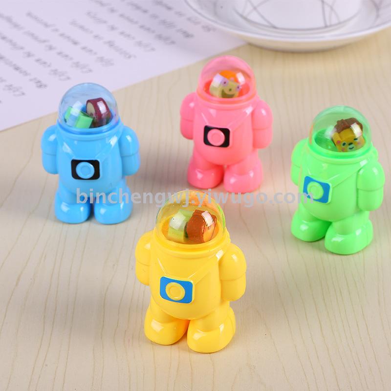 Astronaut pencil eraser cartoon pencil sharpener single-hole pencil sharpener student stationery Astronaut pencil eraser cartoon pencil sharpener single-hole pencil sharpener student stationery