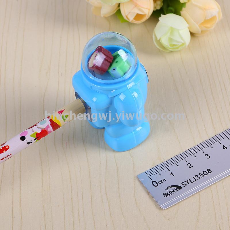 Astronaut pencil eraser cartoon pencil sharpener single-hole pencil sharpener student stationery Astronaut pencil eraser cartoon pencil sharpener single-hole pencil sharpener student stationery