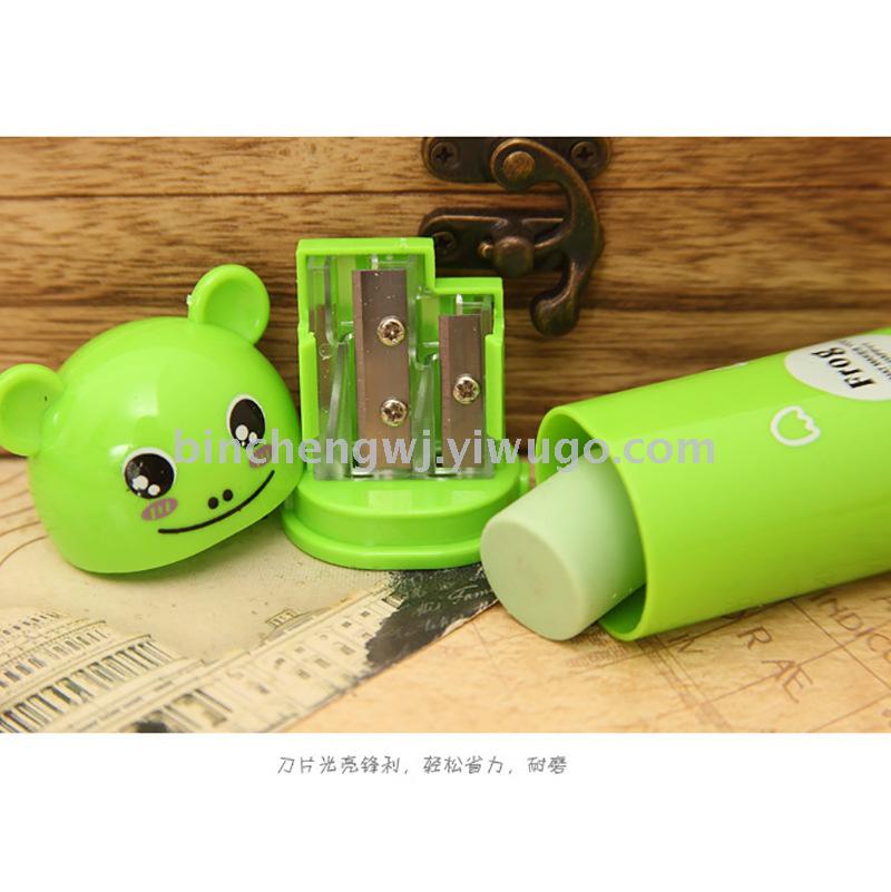 Bear Pencil Eraser double hole pencil sharpener student pencil sharpener document wholesale