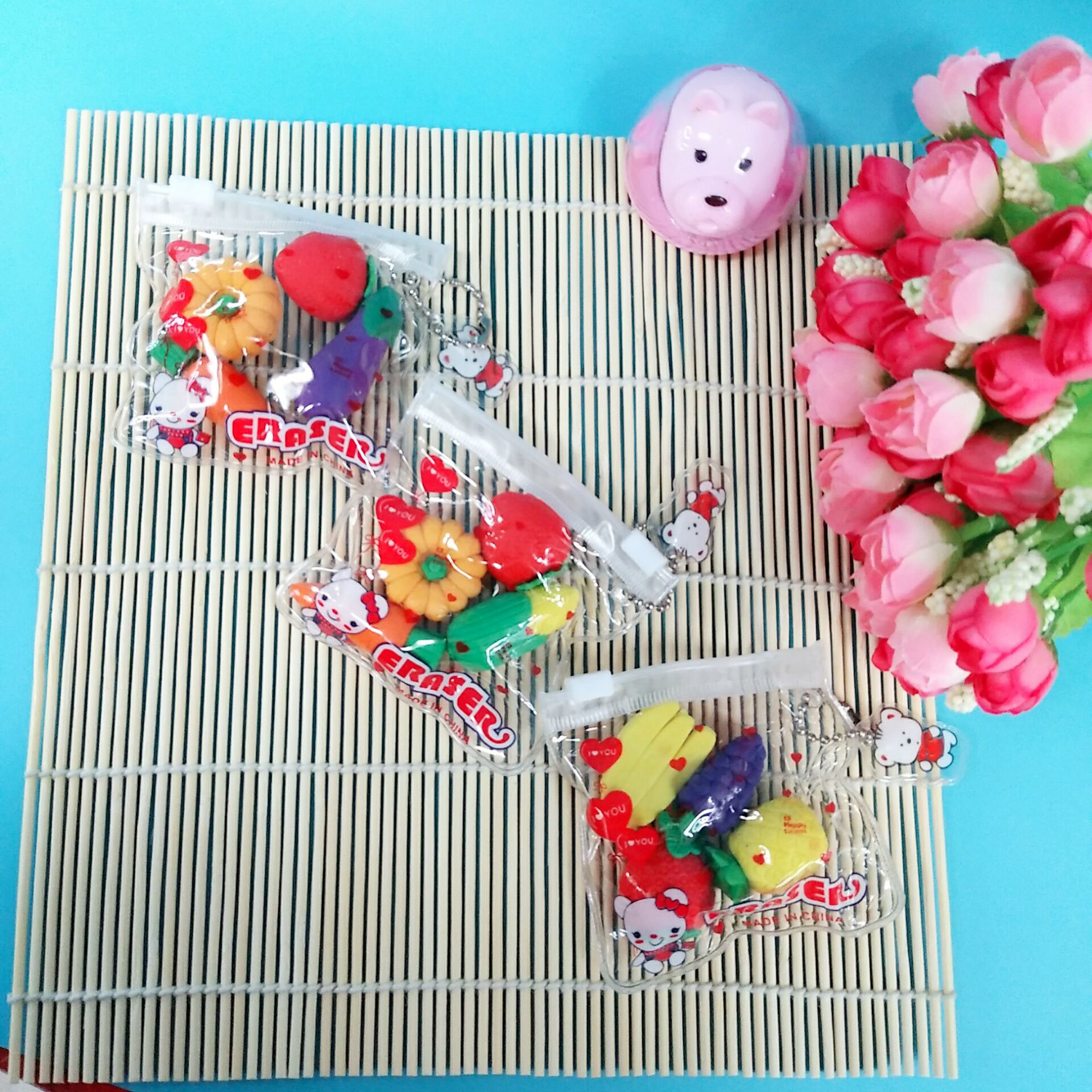 DIY creative cartoon cute rubber fruit vegetable eraser