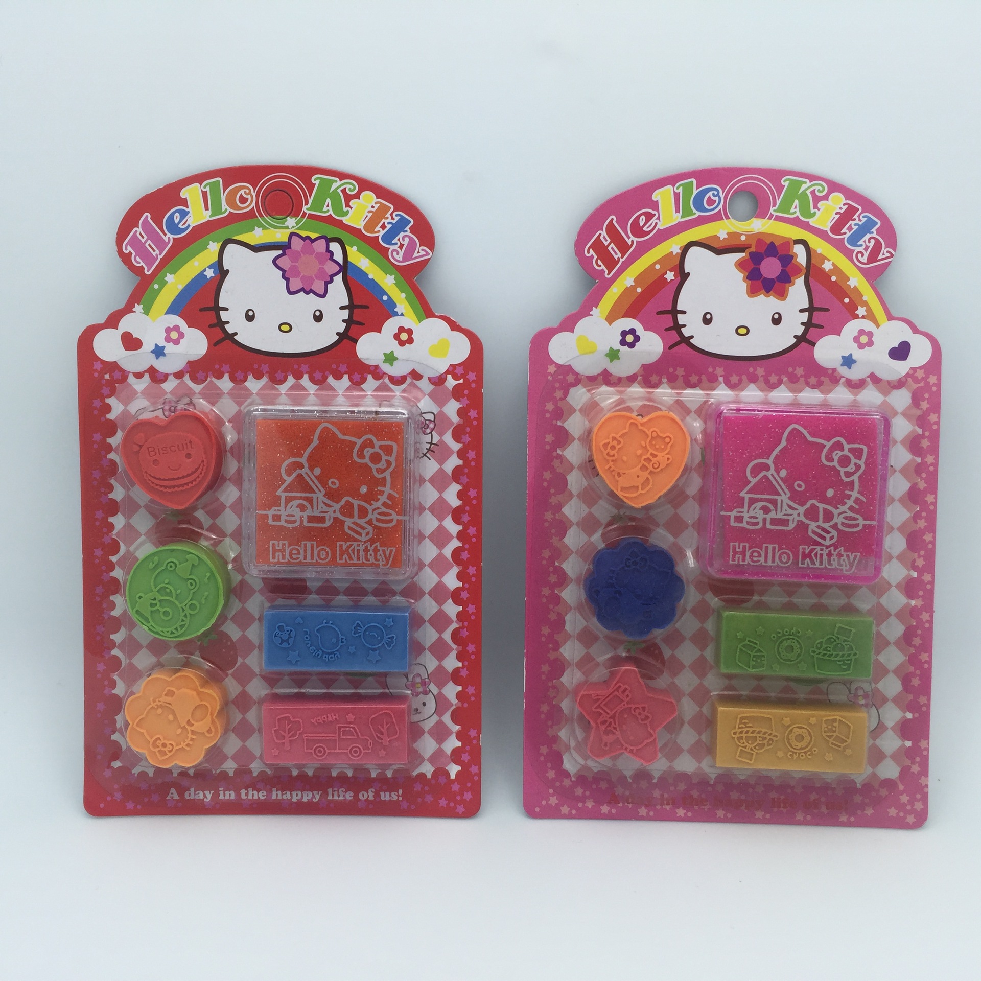 Cartoon geometry eraser stamp five in one combination kids birthday gift student award