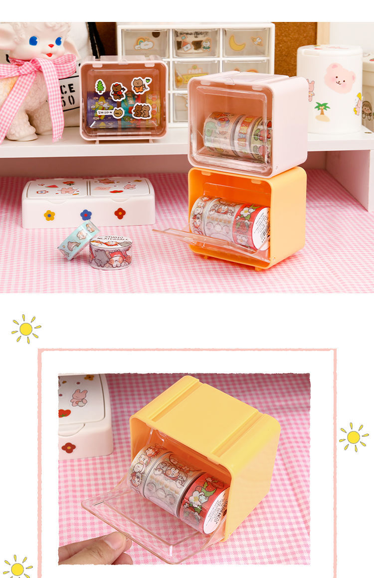 Tape Storage Box Drawer Acrylic Transparent Desktop Girl Paper Notebook Storage Rack Japanese Paper Stationery Artifact Tape Storage Box Drawer Acrylic Transparent Desktop Girl Paper Notebook Storage Rack Japanese Paper Stationery Artifact