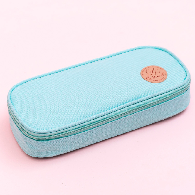 Solid-color pencil bag Oxford cloth pencil bag stationery bag pencil-box pencil-box Large-capacity pencil-box