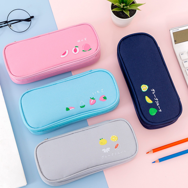 Large capacity pencil bag pencil bag stationery bag fruit pencil bag Student storage box new pencil-box pencil box