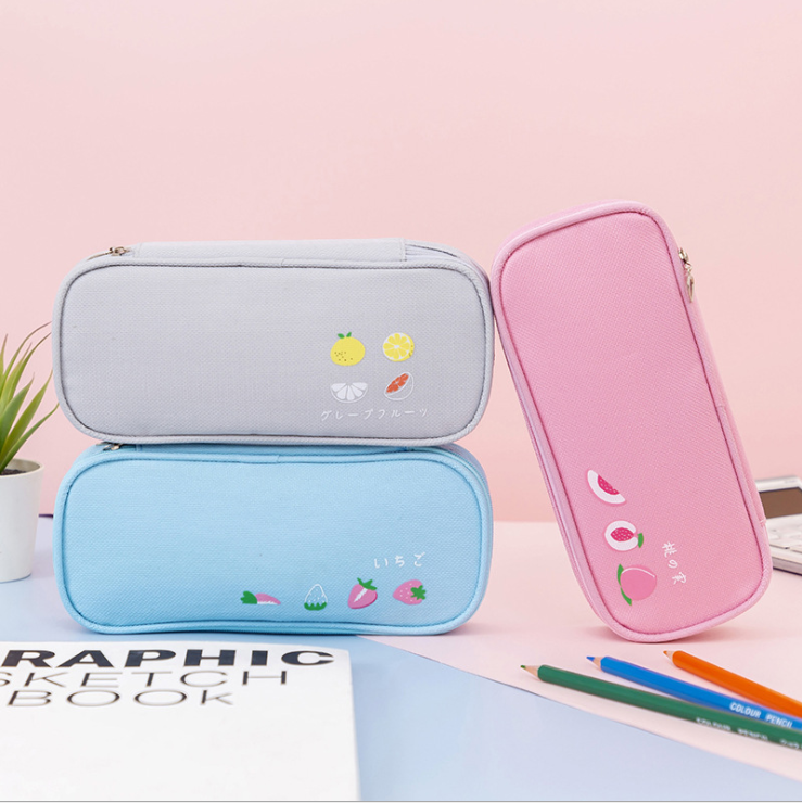 Large capacity pencil bag pencil bag stationery bag fruit pencil bag Student storage box new pencil-box pencil box