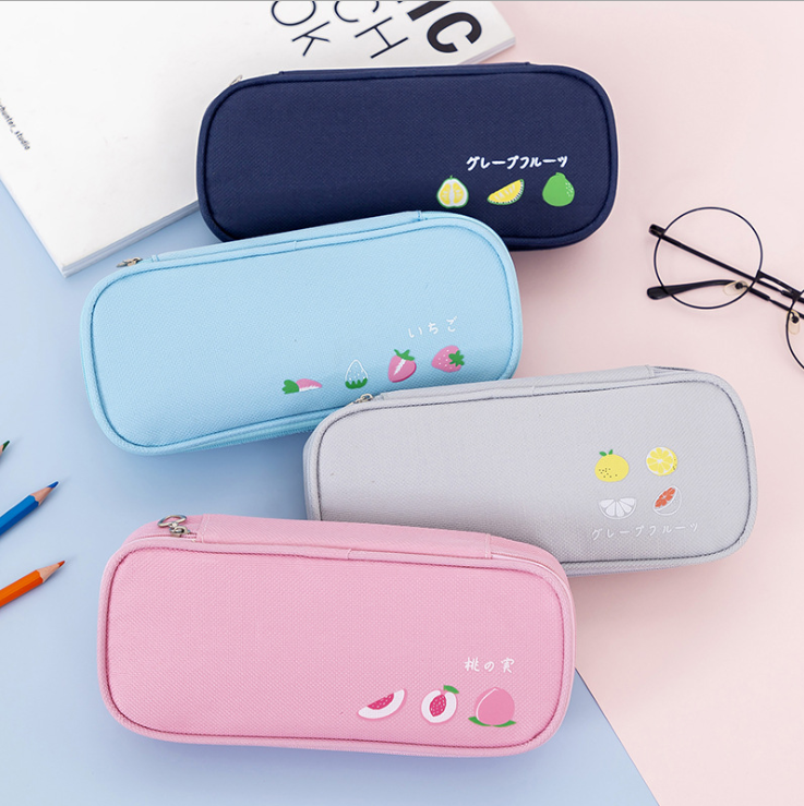 Large capacity pencil bag pencil bag stationery bag fruit pencil bag Student storage box new pencil-box pencil box