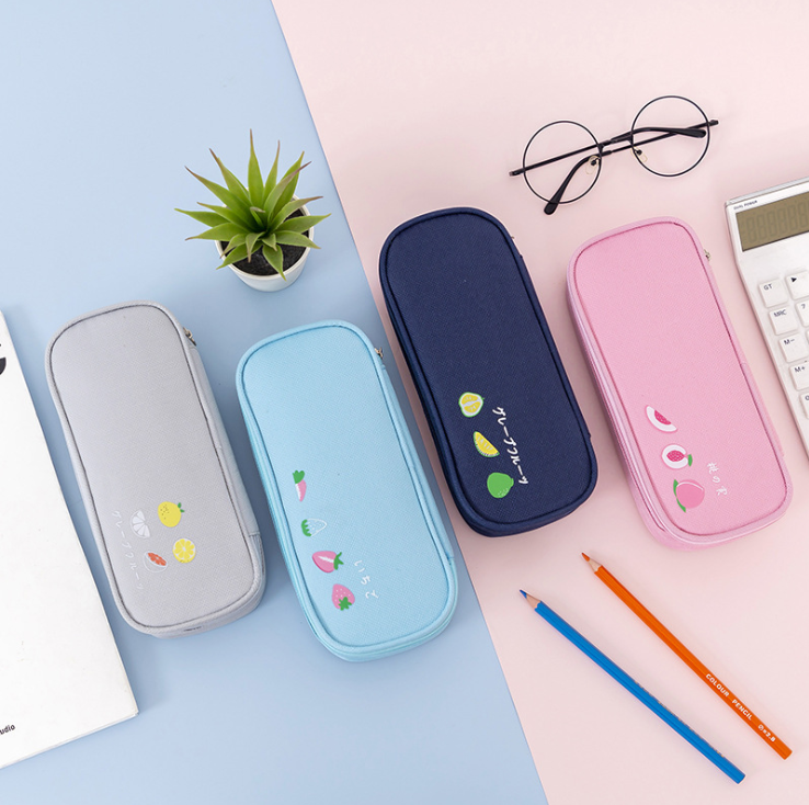 Large capacity pencil bag pencil bag stationery bag fruit pencil bag Student storage box new pencil-box pencil box
