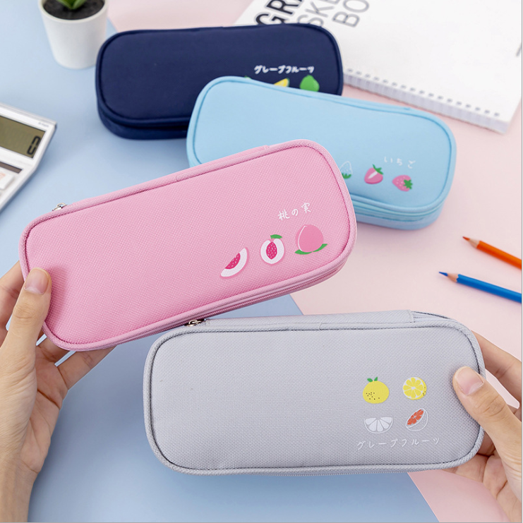 Large capacity pencil bag pencil bag stationery bag fruit pencil bag Student storage box new pencil-box pencil box