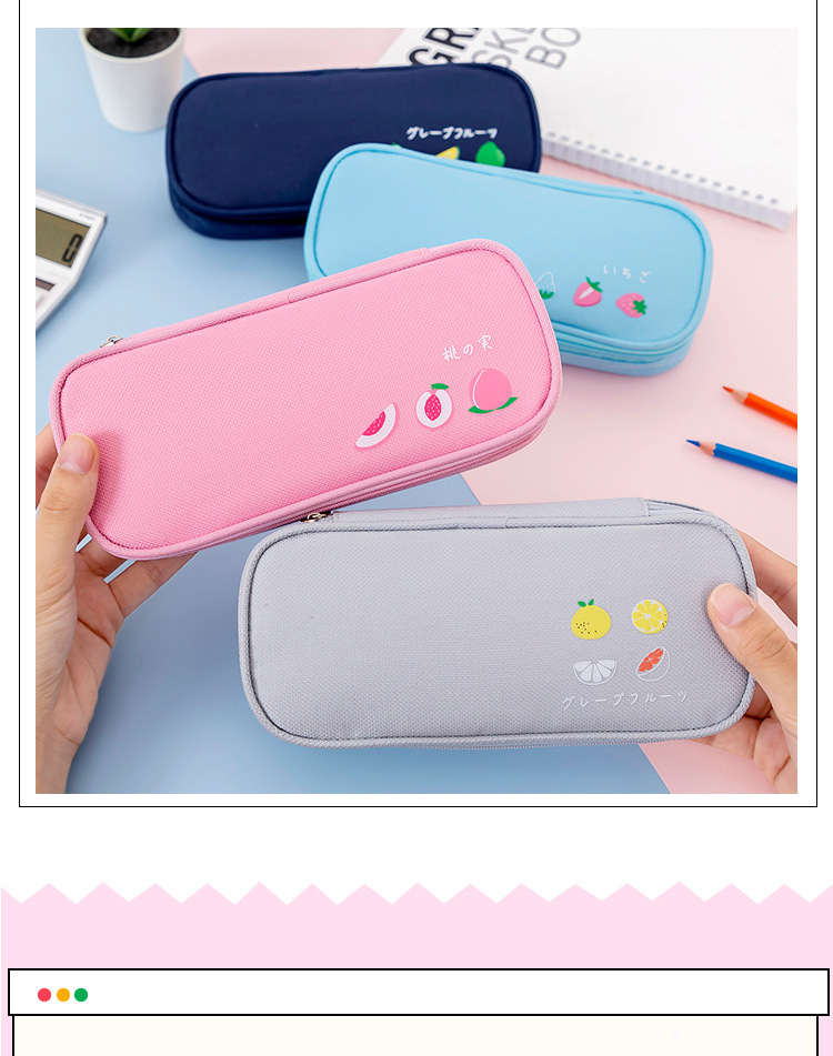 Large capacity pencil bag pencil bag stationery bag fruit pencil bag Student storage box new pencil-box pencil box