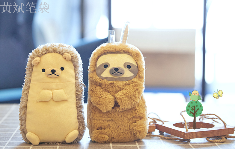 Plush pen bag creative personality wacky cute pencil-box female simple large capacity pupil pencil-box male