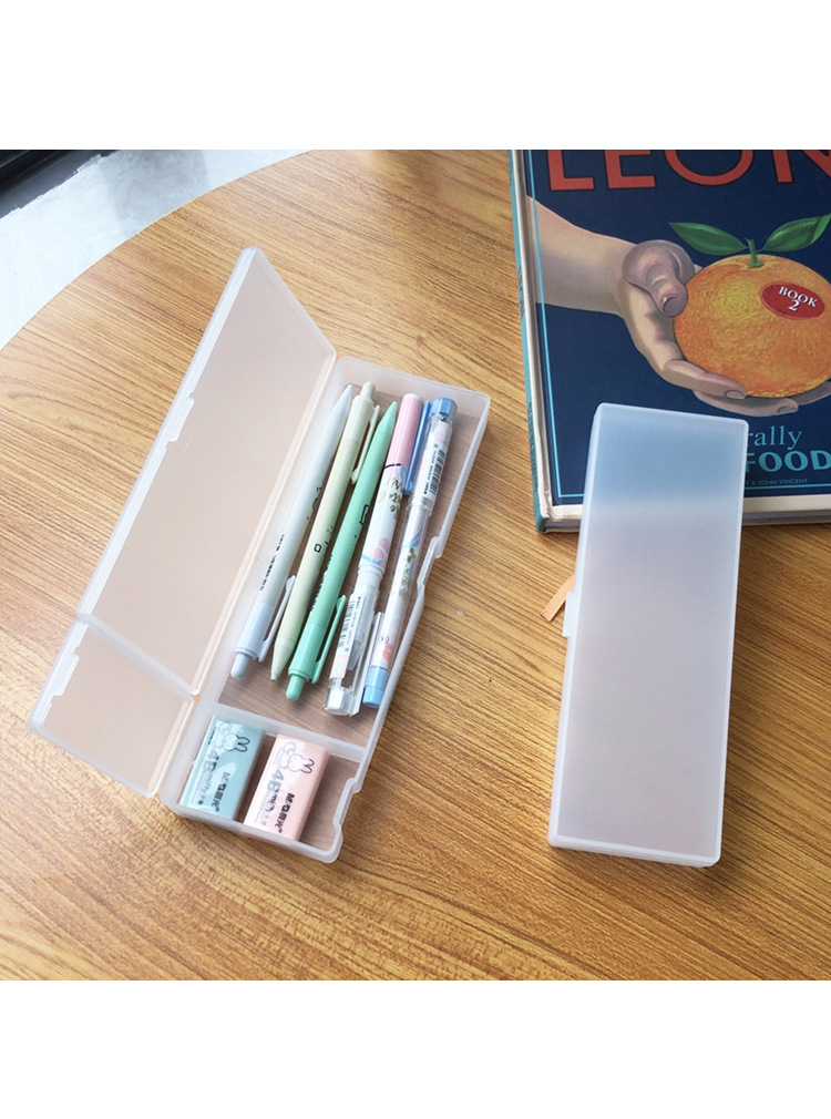 MUJI Stationery Translucent Pencil Box Student Minimalist Frosted TikTok Pencil Case Pp Plastic Pencil-Box MUJI Stationery Translucent Pencil Box Student Minimalist Frosted TikTok Pencil Case Pp Plastic Pencil-Box