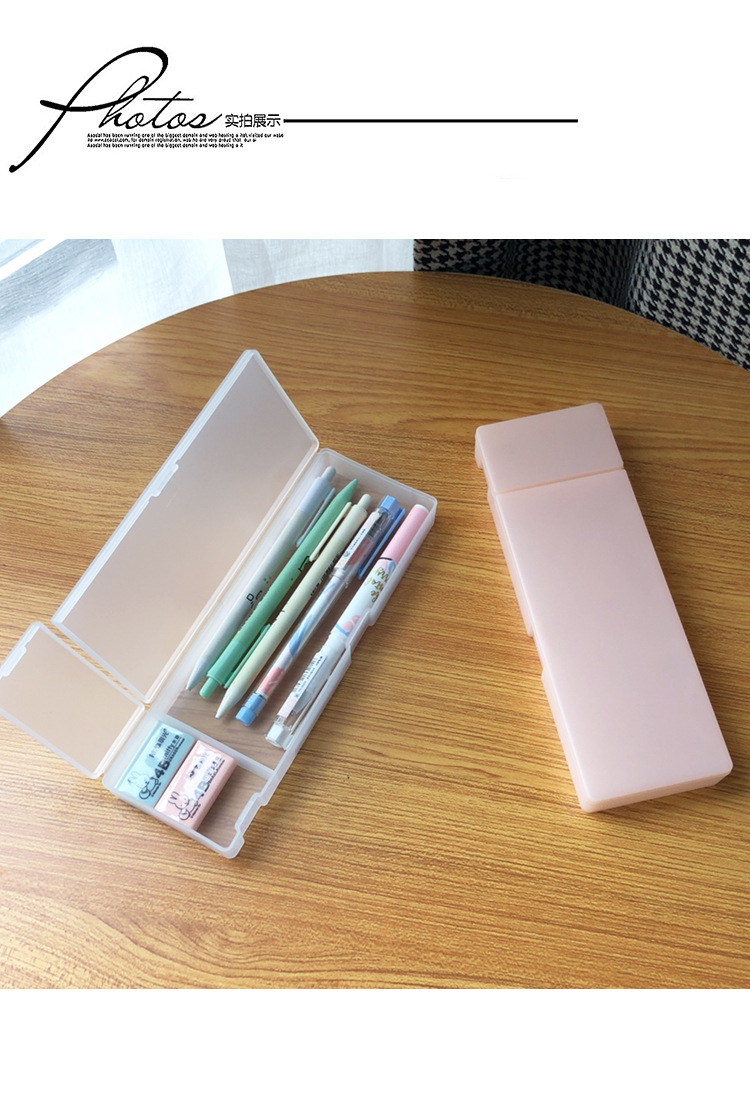 MUJI Stationery Translucent Pencil Box Student Minimalist Frosted TikTok Pencil Case Pp Plastic Pencil-Box MUJI Stationery Translucent Pencil Box Student Minimalist Frosted TikTok Pencil Case Pp Plastic Pencil-Box